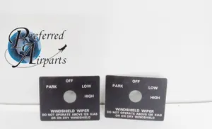 Lot of 2 New Piper Windshield Switch Placards p/n 582-702, alt p/n 80505-002